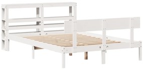 Letto senza materasso bianco 140x200 cm legno massello di pino