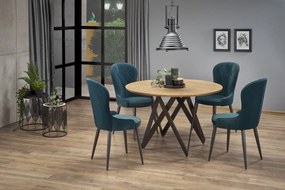 Set tavolo rotondo Mozambik ø120 cm + 4 sedie K366 verde scuro