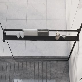 Mensola Doccia A Parete Per Doccia Walk-in Nera 80 Cm Alluminio /