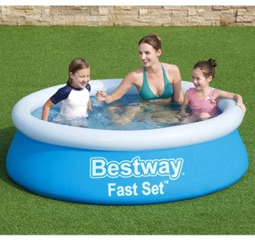 Set Piscina Gonfiabile Fast Rotonda 183x51 Cm Blu /