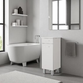 Mobile multiuso 35x34 con ante e cassetto GAIA Bianco Lucido