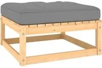 Poggiapiedi da Giardino con Cuscino in Legno Massello di Pinocod mxl 118703