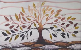 Quadro tela moderno 80x160 cm Albero Della Vita con dettagli in argento e oro