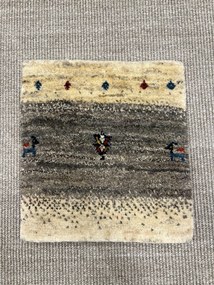 Gabbeh Tappeto 40x40 Beige (Iran) Annodato A Mano