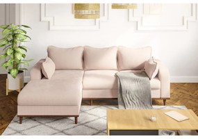 Divano angolare beige in velluto a coste (angolo sinistro) Beata - Ropez