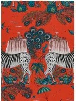Clarke & Clarke Carta da parati Lost World - red