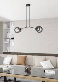 Lampada a sospensione in acciaio EUFORIA 2 nero 2xE27
