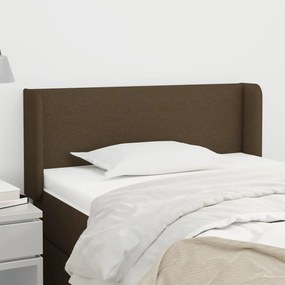 Testiera Ad Orecchio Marrone Scuro 83x16x78/88 Cm İn Tessuto /