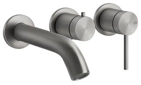 Parte esterna miscelatore vasca con deviatore e bocca parte incasso non inclusa Steel brushed Bath316 Gessi