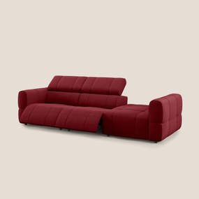 Giotto Divano con terminale e opzione relax elettrico in microfibra effetto velluto impermeabile T09