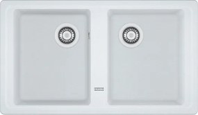 Lavello 2 vasche in fragranite bianco FRANKE Malta L 86 x L 50 cm