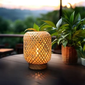Solight WO3107 - LED Lampada da tavolo decorativa BOHO LED/2xAAA rattan
