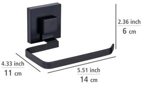 WENKO 71447800 - Porta rotolo per carta igienica VACUUM-LOC QUADRO ED 14x11 cm nero