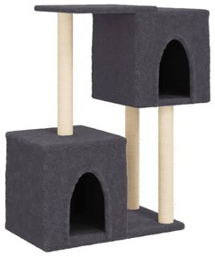 Albero per gatti con tiragraffi in sisal grigio scuro 86 cm