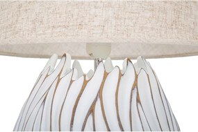 Lampada da tavolo beige con paralume in tessuto (altezza totale 48 cm) Honduras – Mauro Ferretti