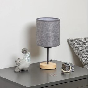 Brilagi - Lampada da tavolo NUBILA WOOD 1xE27/25W/230V quercia/grigio