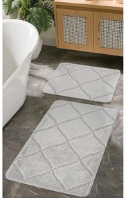 Set di tappetini per il bagno grigio chiaro 2 pz 50x80 cm Cizgili – Foutastic