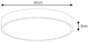 Plafoniera LED LED/60W/230V 4000K diametro 60 cm bianco
