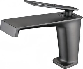Rubinetto per lavabo ELITE EDITION BBS1257 in ottone con bocca a cascata, disponibile in più finiture — Grigio gunmetal — Bassa