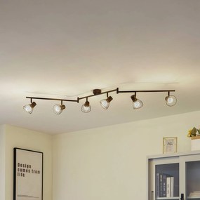Lindby plafoniera Piena, nera, a 6 luci, metallo, 150 cm