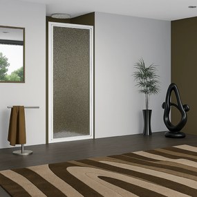 Box Doccia Battente 80 Cm Giava "Smeralda" Bianco/Acrilico Bollicine