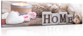 Stampa su tela – Natura morta con scritta Home