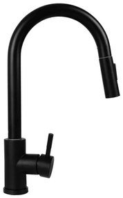 Pyramis 90941338 - Rubinetto cucina IDEA nero opaco con doccetta estraibile