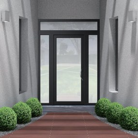 Portoncino d'ingresso Condo24 con vetro L 90 x H 210 cm in alluminio nero, apertura spingere a sinistra