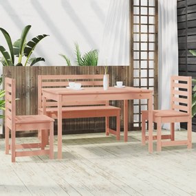 Set da pranzo per giardino 4 pz in legno massello di douglas