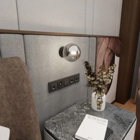 Applique ROSSI 1xE14/10W/230V nero/grigio