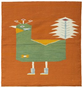 Kilim Tappeto 110x100 (Tacchino) Tessuto A Mano