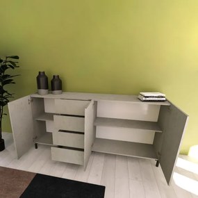 Madia in legno 174 cm con 3 ante e 4 cassetti Grigio HARAS