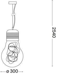 Ideal Lux - Lampadario a sospensione con filo 1xE27/60W/230V diametro 30 cm