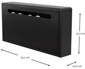 Scarpiera nera in metallo con ante ribaltabili/da parete 75x38x13 cm Mario – Spinder Design