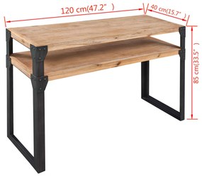 Tavolo consolle in legno massello di acacia 120x40x85 cm