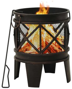 Braciere Rustico Con Attizzatoio ?42x54 Cm İn Acciaio /