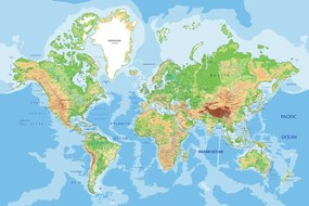 Stampa su tela – Mappa del mondo classica