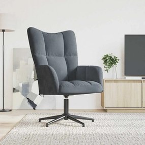 Sedia Relax Grigio Scuro İn Velluto /