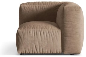 Parte divano componibile marrone chiaro (con composizione variabile) con rivestimento in velluto Martina – Micadoni