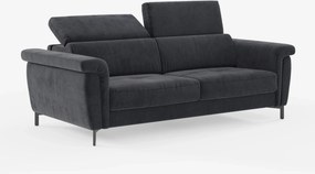 Capri divano letto di design con piedini alti - poggiatesta reclinabili in raffinato tessuto effetto velluto smacchiabile T30