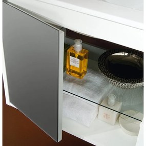 Base per mobile bagno Loto 1 cassetto 2 ante P 45.5 x L 59.5 x H 50 cm rovere scuro con frontali in vetro