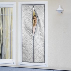 Tenda termica per porte in grigio-argento 80x200 cm - Maximex