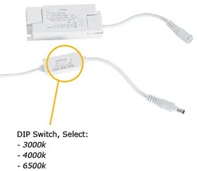 Pannello LED da incasso bianco rettangolare con LED 3000K - 6500K con interruttore DIP - Seagal