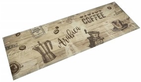 Tappeto Da Cucina Lavabile Marrone Caffè 60x180 Cm İn Velluto /