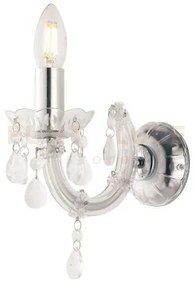 Applique a parete houston trasparente 1 luce attacco e14 22x22x21cm