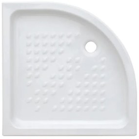 Piatto doccia semicircolare 80 x 80 cm H 10 cm porcellana antiscivolo bianco