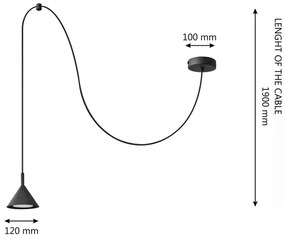 Lampadario a sospensione con filo ETNA 1xGX53/15W/230V nero