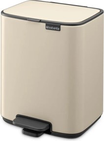 Cestino per la spazzatura beige in acciaio con pedale 7 l Bo – Brabantia