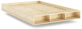 Letto matrimoniale di colore naturale in pino massiccio con rete inclusa 180x200 cm Merge – Karup Design