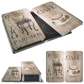Set di 2 coperchi in vetro per fornello Bistrot, 52 x 30 cm Café - Wenko